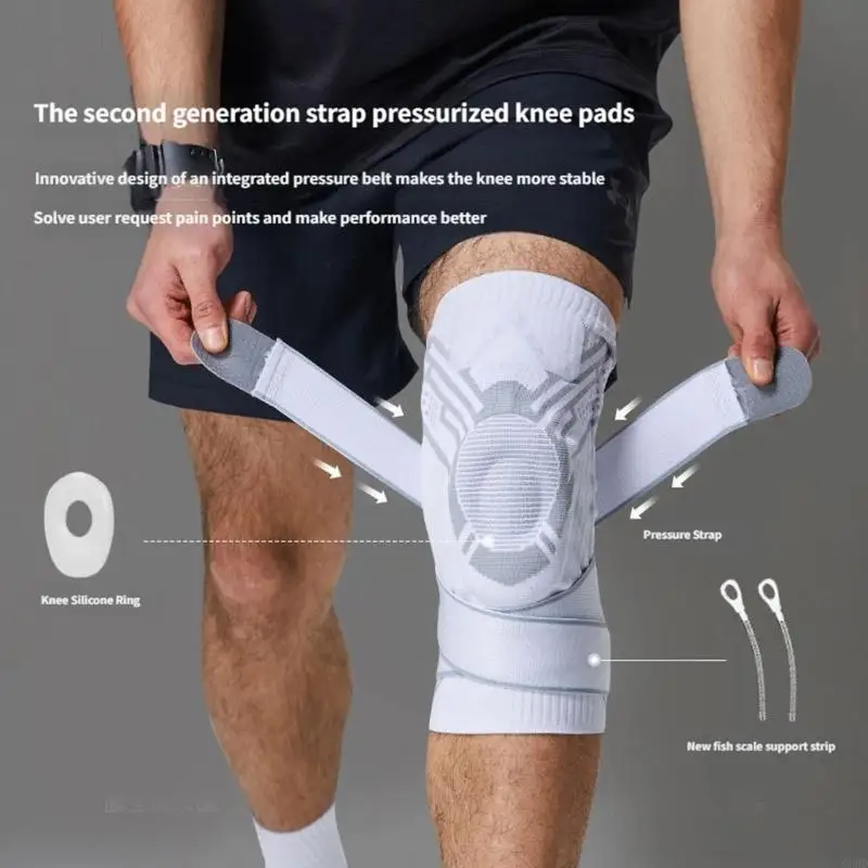 1 Pair Ergonomic Knee Stabilizers Knee Wrap for Impacts Resistance During Long Distances Cycling or Rollerblading 69HD