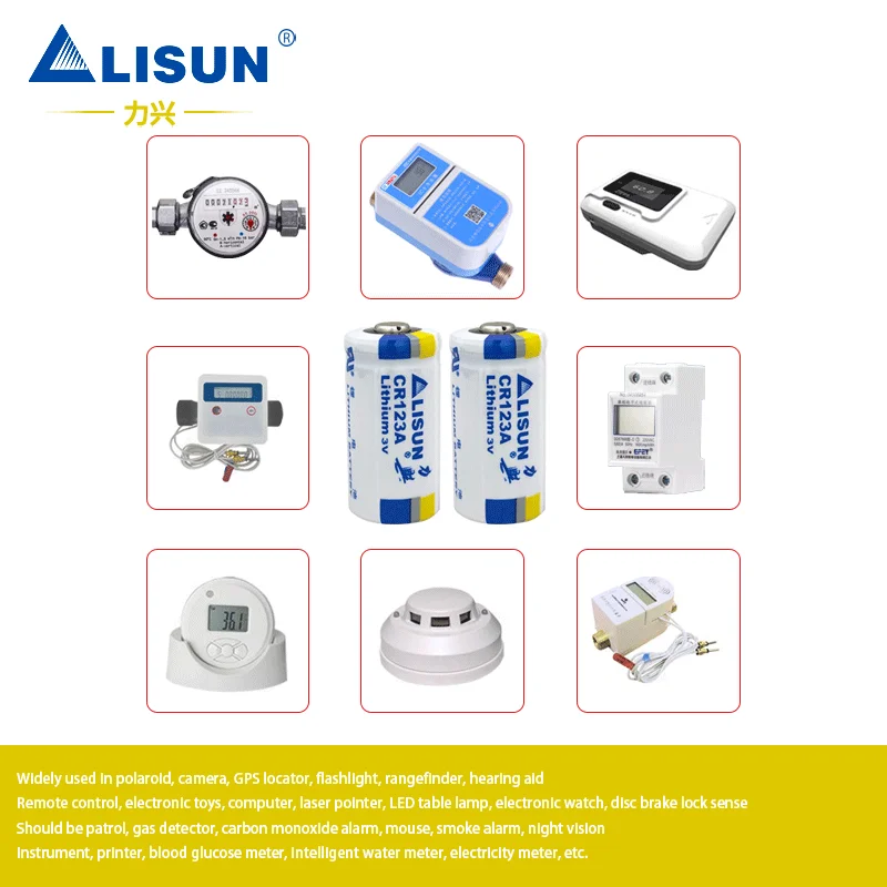 LISUN CR123A CR17345 DL123A 3V Lithium Battery For Digital Camera Doorbells Flashlight Water Meters Smoke Alarm