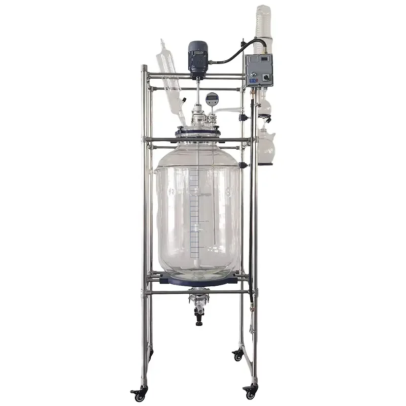 i 200L Automatic Bioreactor Large Heating Jacket Glass Lined Reactor Chiller Rotavap Featuring Pressure Vessel Pump Motor