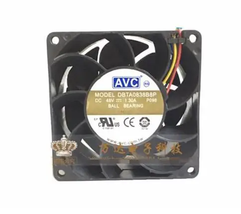 

AVC DBTA0838B8P P098 DC 48V 1.30A 80x80x38mm 3-Wire Server Cooling Fan