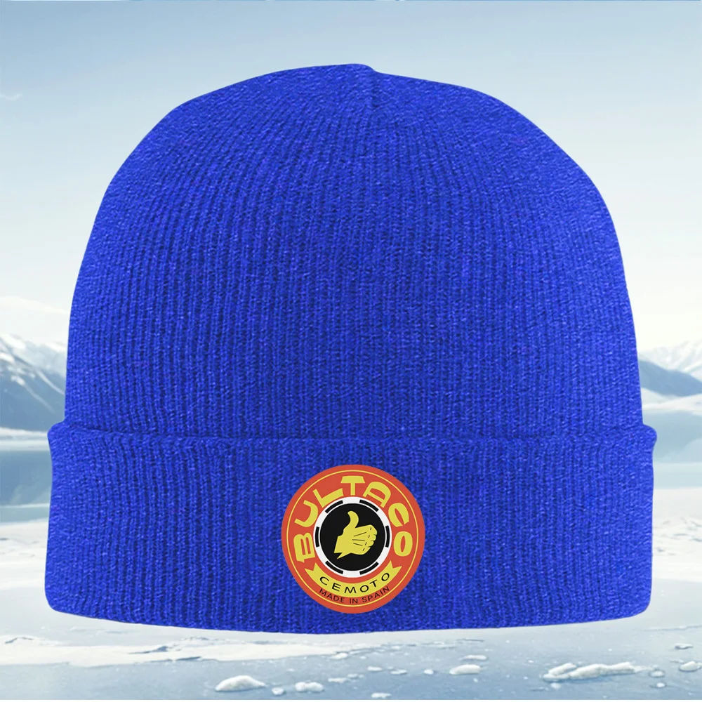 Logo main jaune avec fond noir hommes femmes unisexe tricoté chapeau bonnet pull casquette hiver thermique chaud noël extérieur Cy