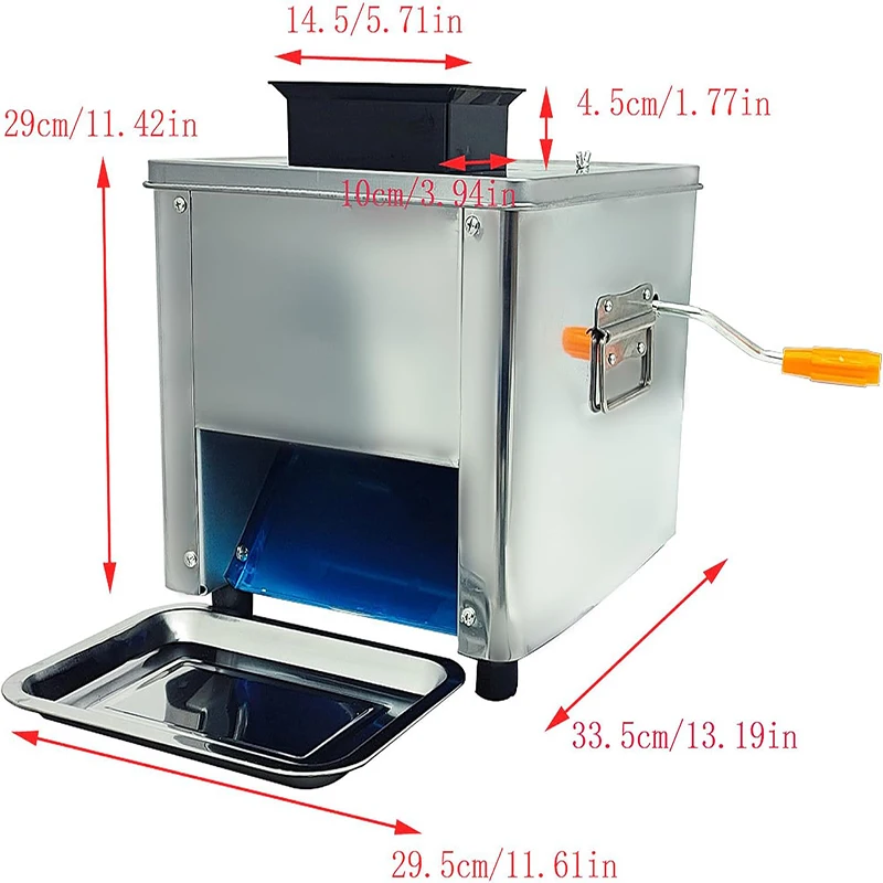 ماكينة تقطيع اللحوم الكهربائية 110 فولت قطاعة الخضروات التجارية شفرة فولاذية غير قابلة للصدأ 10 مللي متر قطاعة اللحوم 850 وات