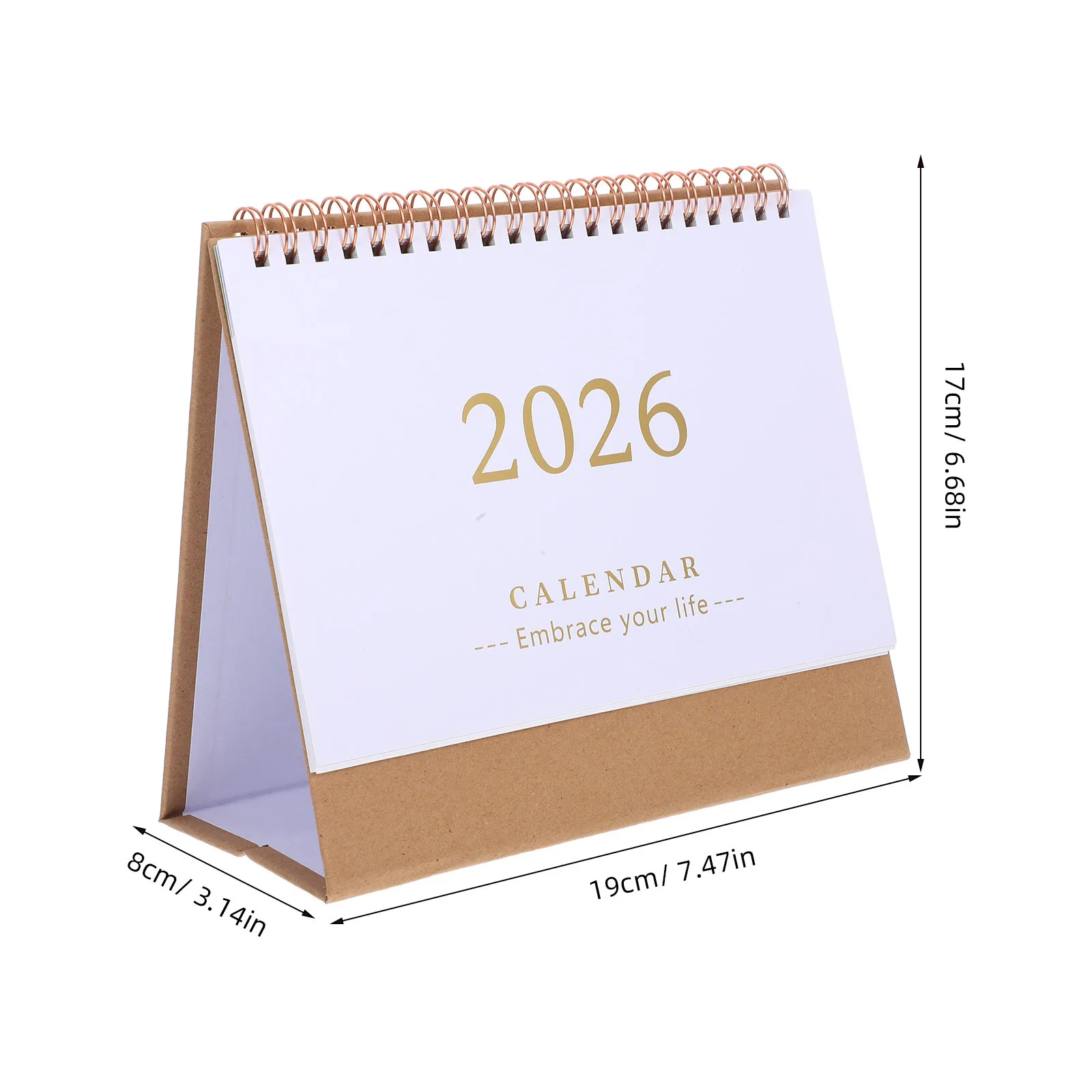 2026 Daily Flip Calendar Small Desktop Planner Stand Up Twin Wire Binding Monthly Schedule Organizer Home Office
