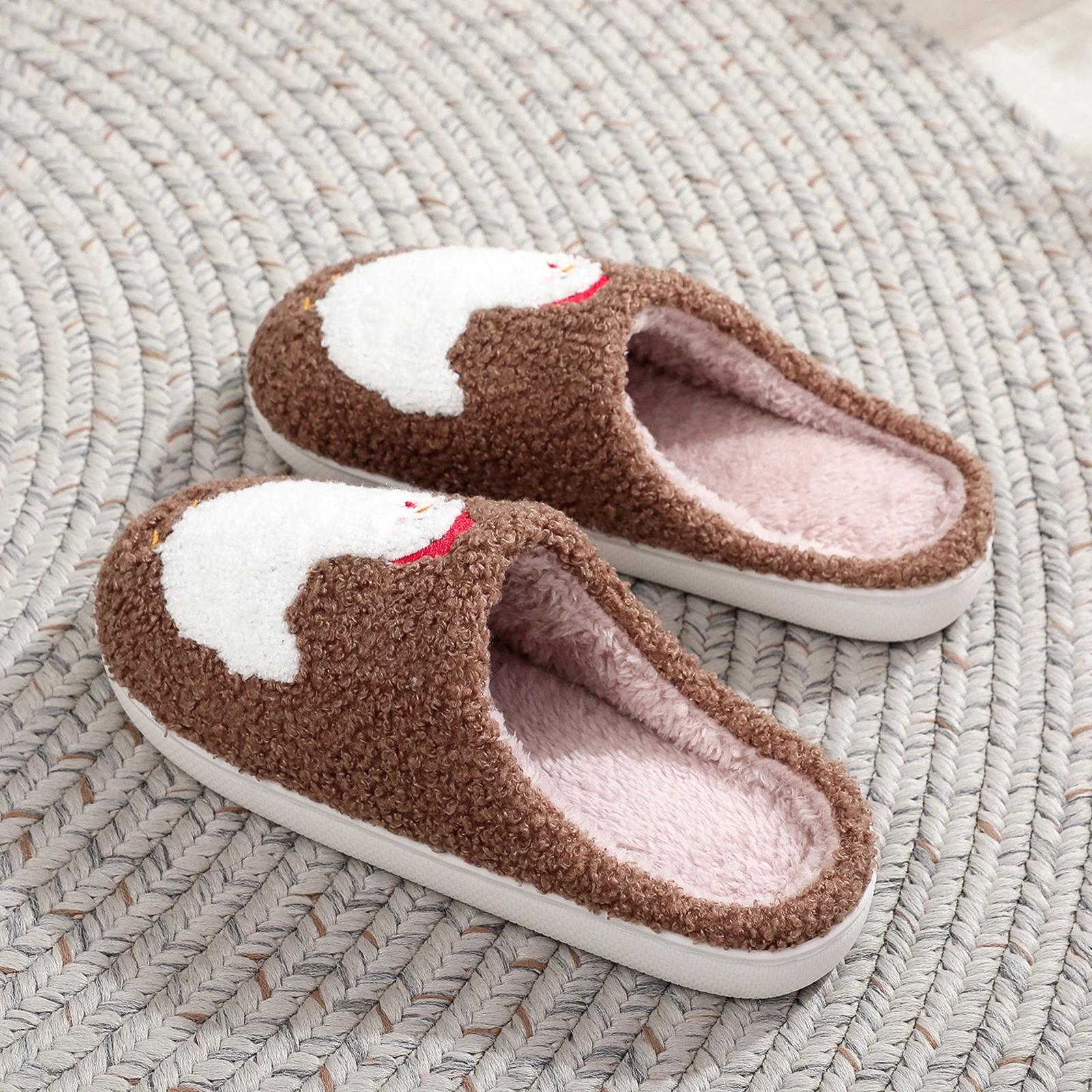 Cute Chicken Plush Cute Slipper Non-slip Cute House Shoes Warm Fuzzy Warm Cartoon Flat Winter Casual Gift for Family and Friend
