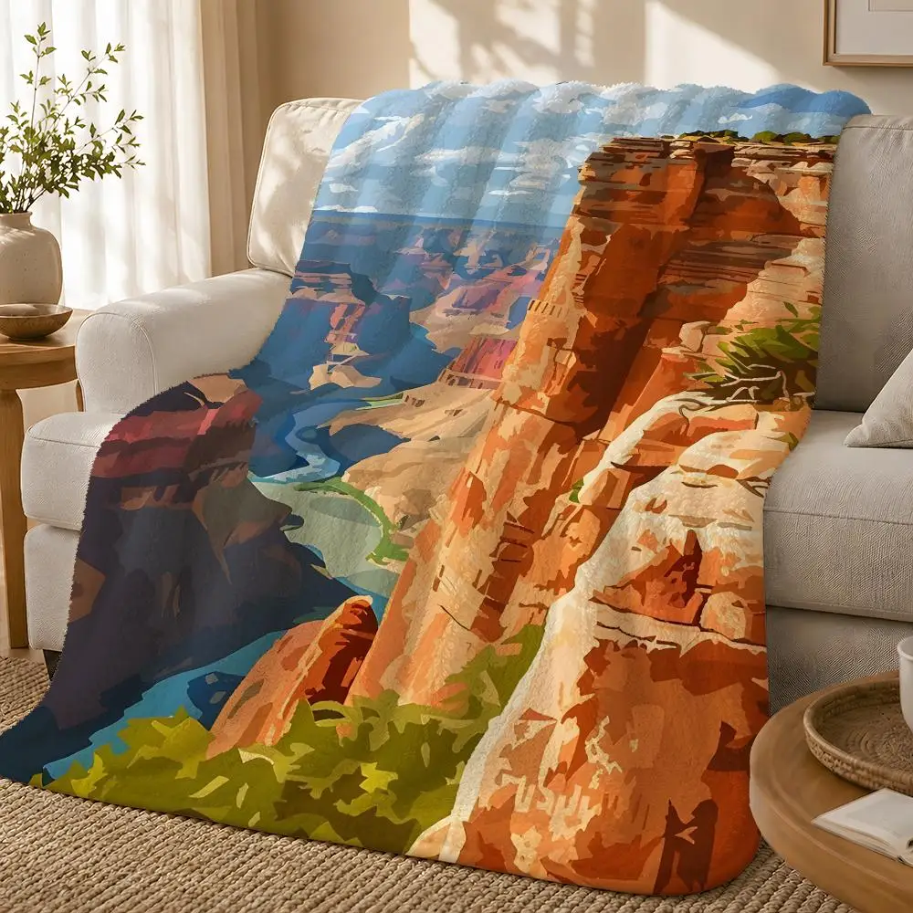 Grand Canyon Neutral Crisp Detail Spring Cozy Sofa Road Trip Essential Plush Surface Throw