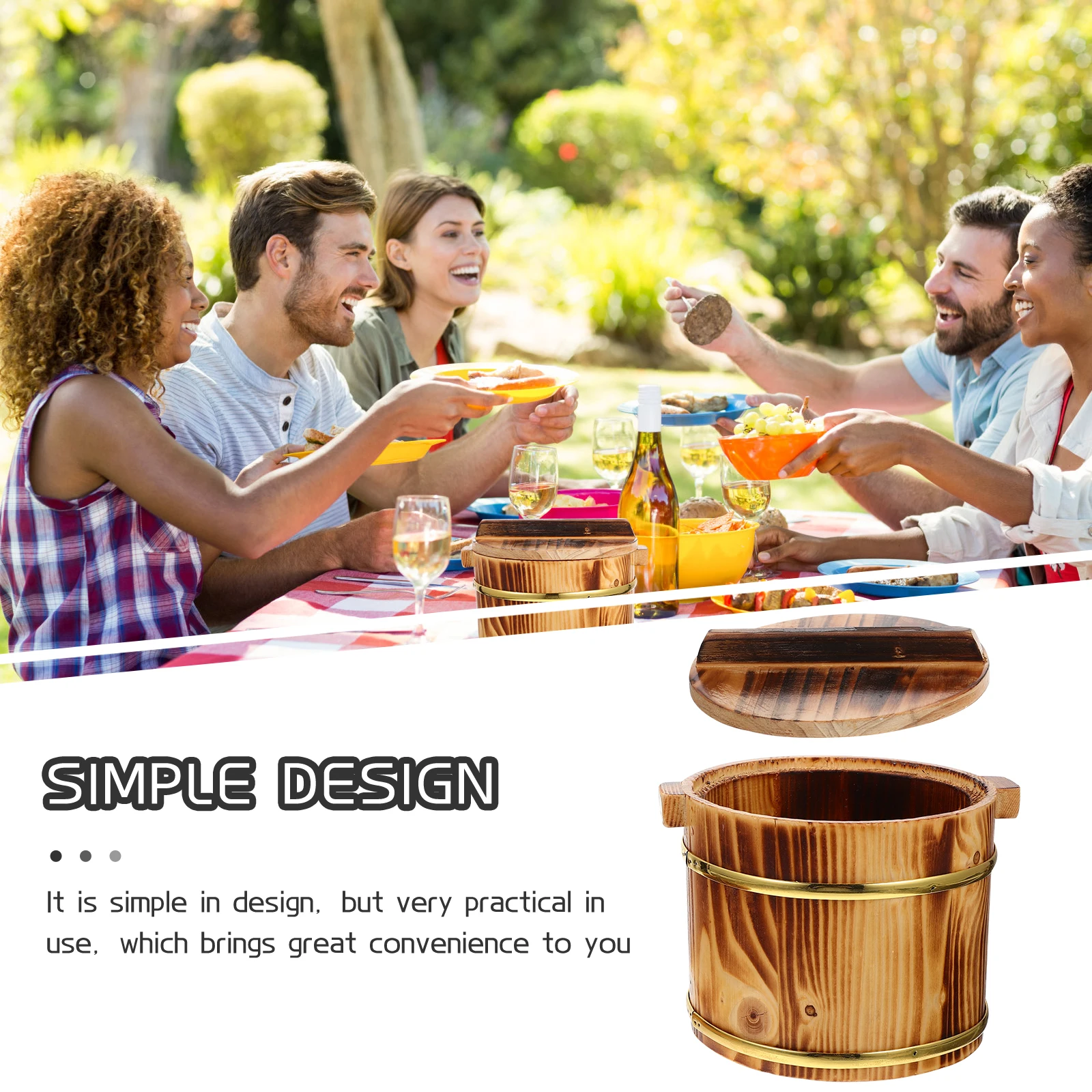 

Sushi Rice Mixing Bucket Food Containers with Lids Wood Chinese Style Serving Tray Parts