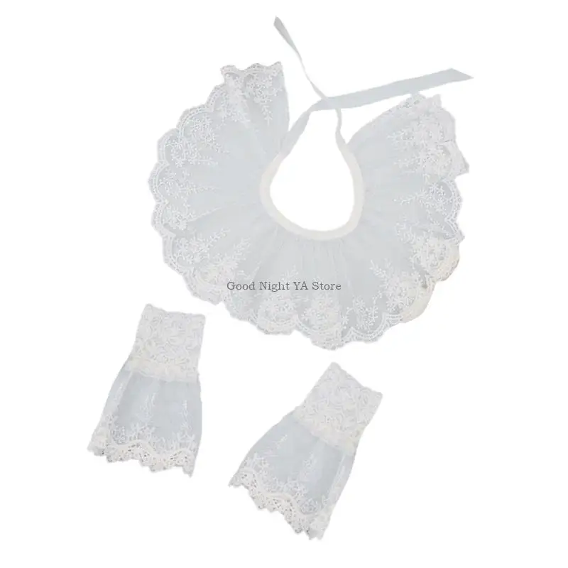 إكسسوارات خط العنق الكاذبة الأنثوية من القطن الناعم المزخرف بالدانتيل محسن الزي #1