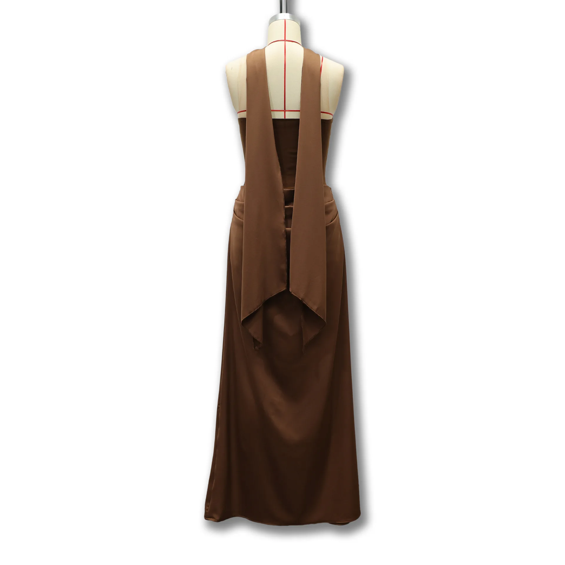 2026 Sommer Neues Elegantes Ärmelloses Figurbetontes Kleid für Damen mit Bandverzierung Formelles Bodycon-Kleid – Detail 13
