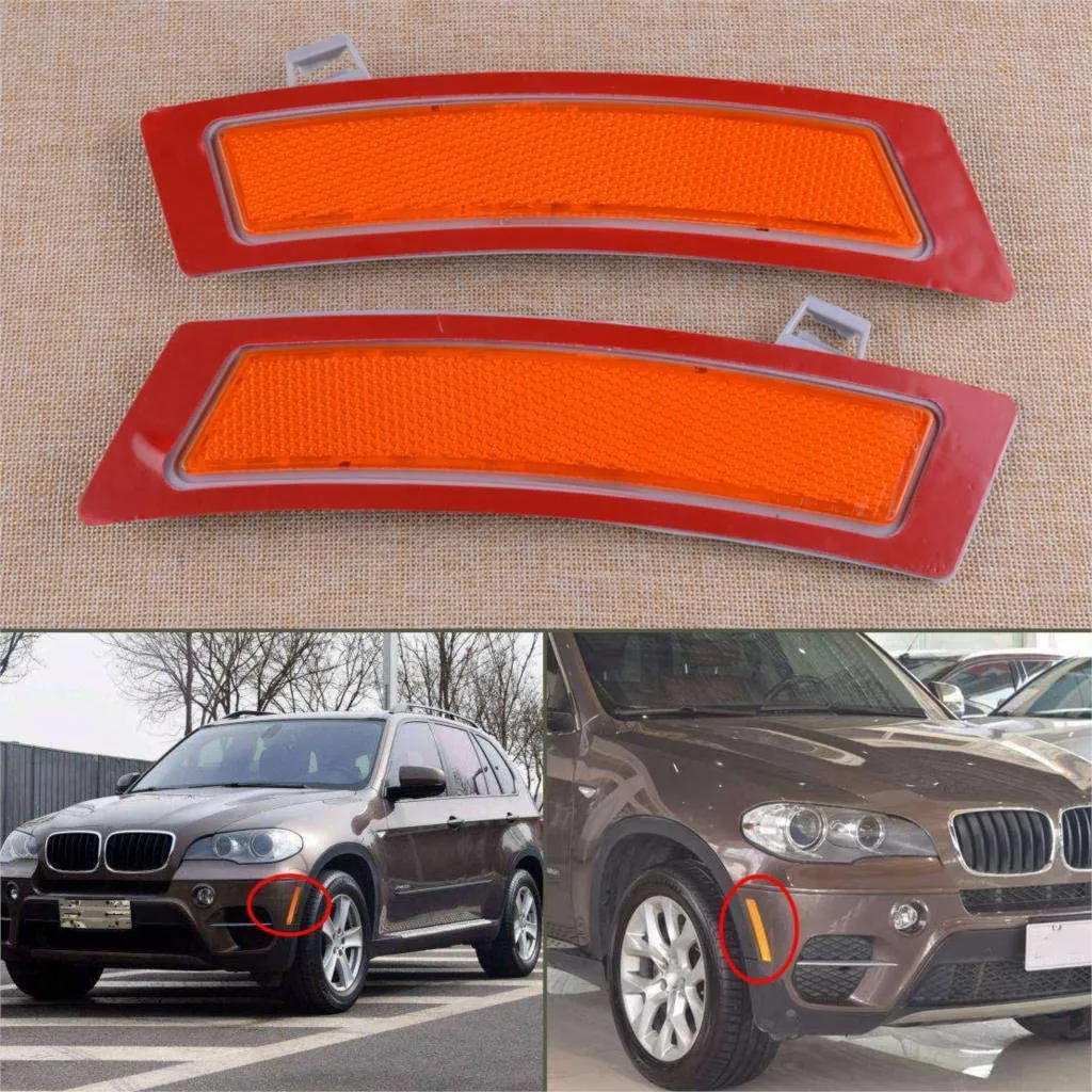 Car Front Bumper Marker Cover Reflector Strip Left Side Reflector For-BMW X5 E70 35Ix 35Dx 50Ix 2011-2013 63147274433