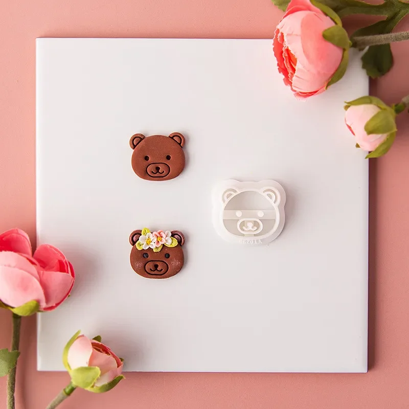 Mini Animals Shaped Polymer Clay Cutter Bear Squirrel Lion Handmade Cutting Molds for Earrings Jewelry Pendant Decoration Making