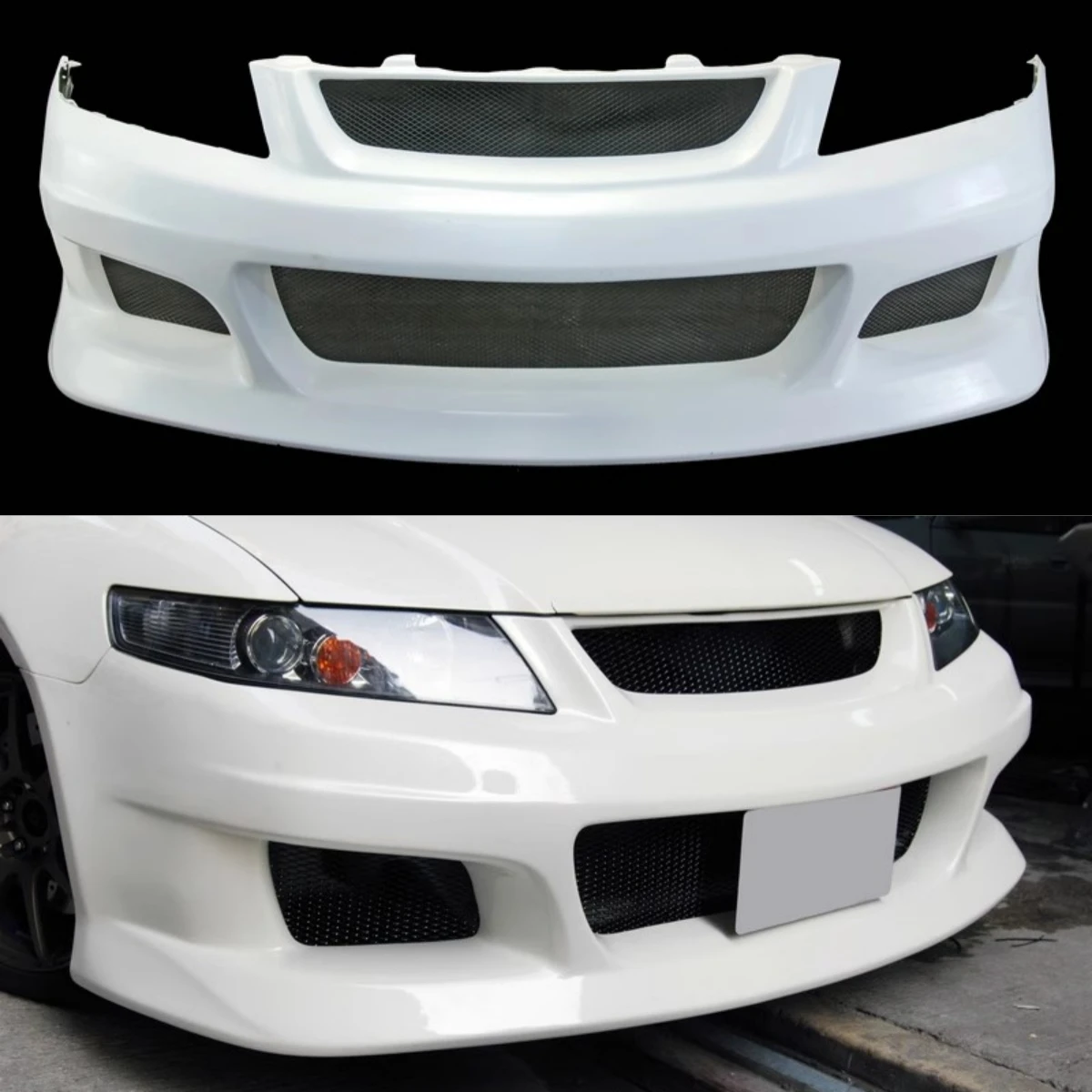 

Передний бампер из полимерного волокна в сборе для Honda Accord CL7 2003-2007, модифицированный новый стиль, неокрашенный бампер, автомобильные аксессуары
