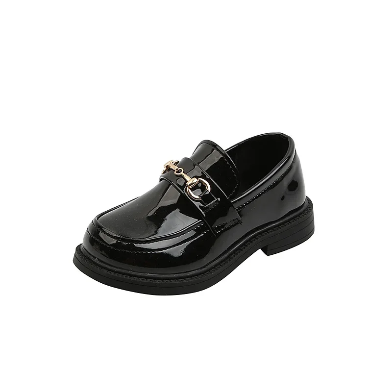 Girls' Leather Shoes Spring Autumn New Fashion Academy British Children's Single Shoes Little Girls Flat Shoes Comfort Daily