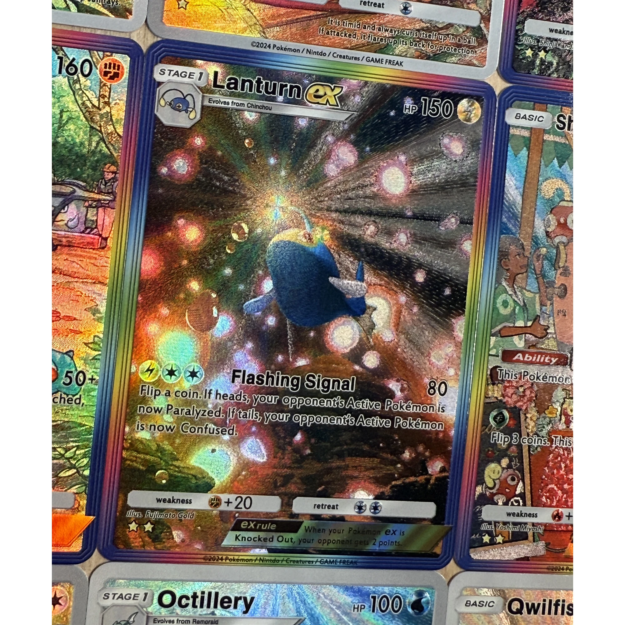 9 قطعة/المجموعة Ptcg Qwilfsh Crobat Cyndaquil Chikorita POCKET الإنجليزية الملمس بطاقة فلاش لعبة كلاسيكية أنيمي جمع بطاقة لعبة