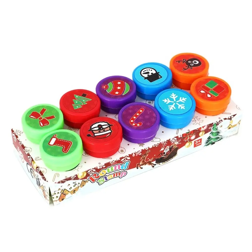 10/12/26Pcs Cartoon Animal Stamps Self-ink Christmas Children's Self-stamp Set 26 Letters Comments Teacher Stamps