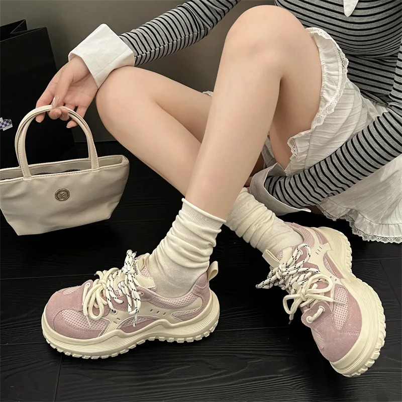 

Women's breathable mesh dad sneakers2025Summer New Cute Big-Toe Sneakers Platform Height-Increasing Versatile Casual Shoes