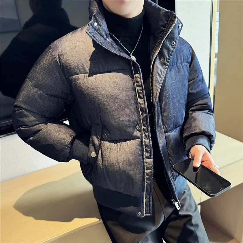 Winter Thick Jacket Fashion Warm Cotton Puffer Thick Parkas Stand Up Collar Bread Jacket Loose Streetwear Hip-hop Parkas