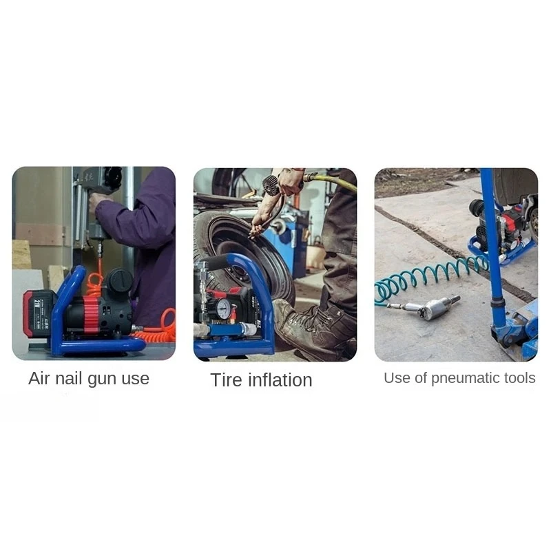 Portable 1.5L Lithium Powered Oil-Free Air Compressor 10Nm Mini Inflator Supporting Woodworking Pneumatic Nail Gun Operation