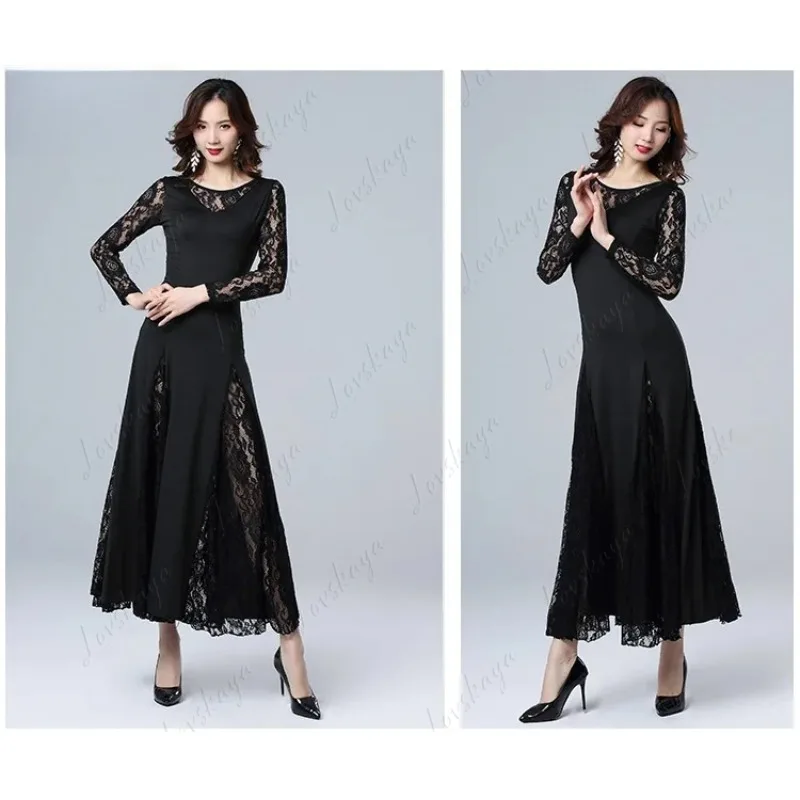 New Ballroom Dance Modern Dance Lace Maxi Dress Competition Dress