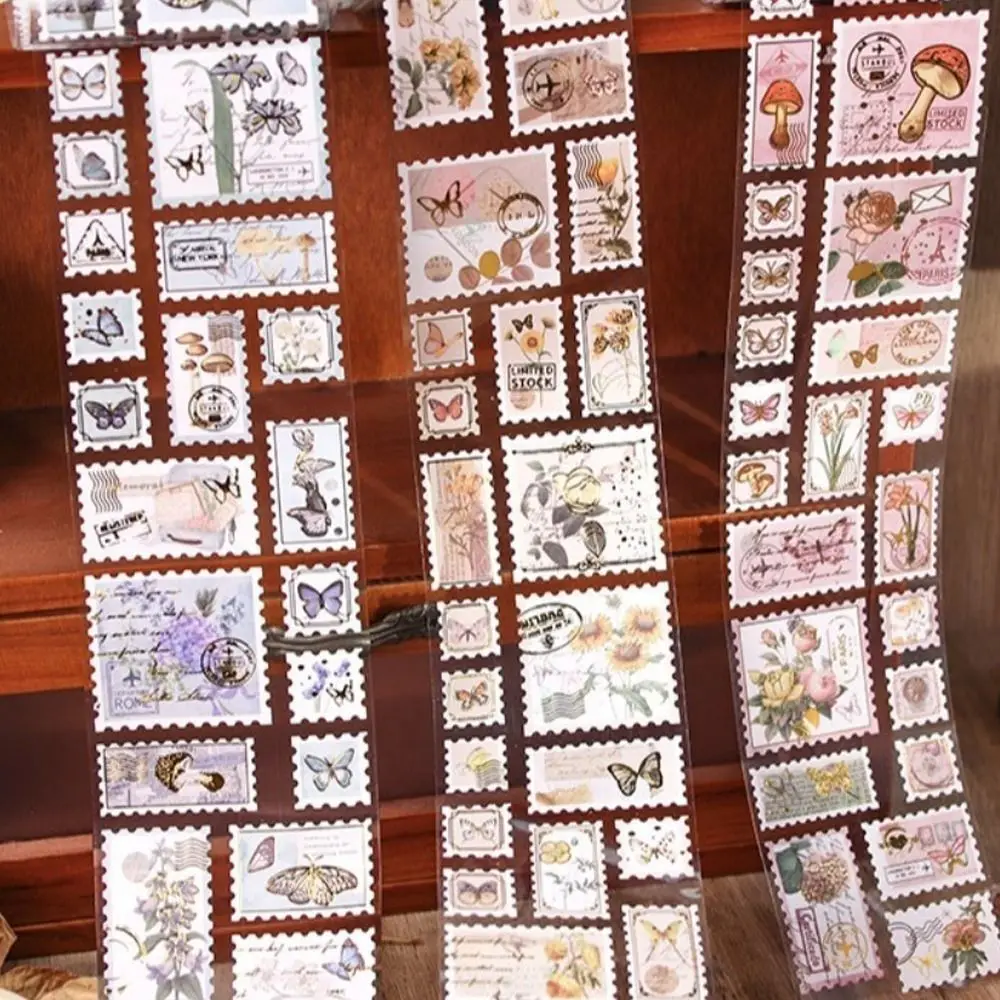 Etykieta INS w stylu Retro taśma znaczkowa DIY Scrapbooking literackie dekoracyjne naklejki estetyczna wklej papierowa taśma klejąca podręcznik