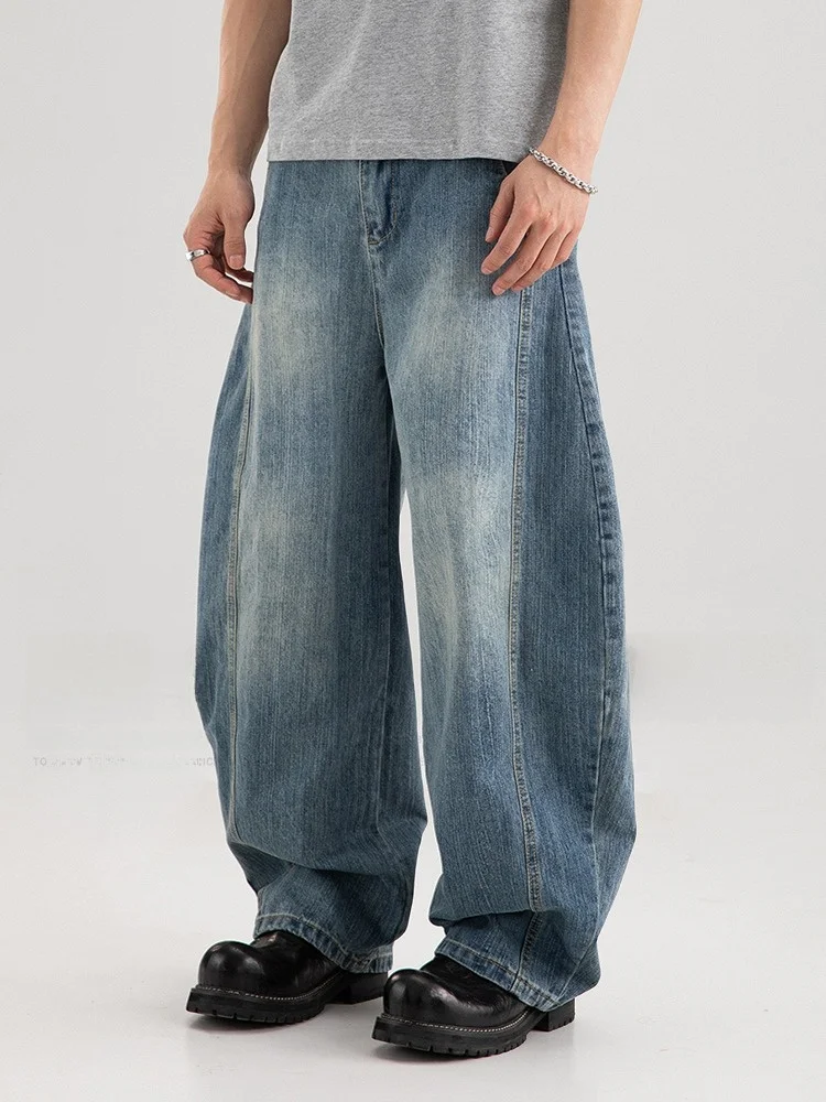 

Мужские джинсы American Sle с широкими штанинами, осенне-зимние, свободные, прямые, удлиненные, винтажные