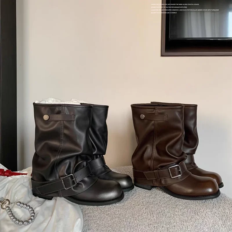 

Осенне-зимние женские ботильоны в стиле вестерн, модные туфли с пряжкой на толстом каблуке, женские элегантные вечерние платья, короткие ботильоны