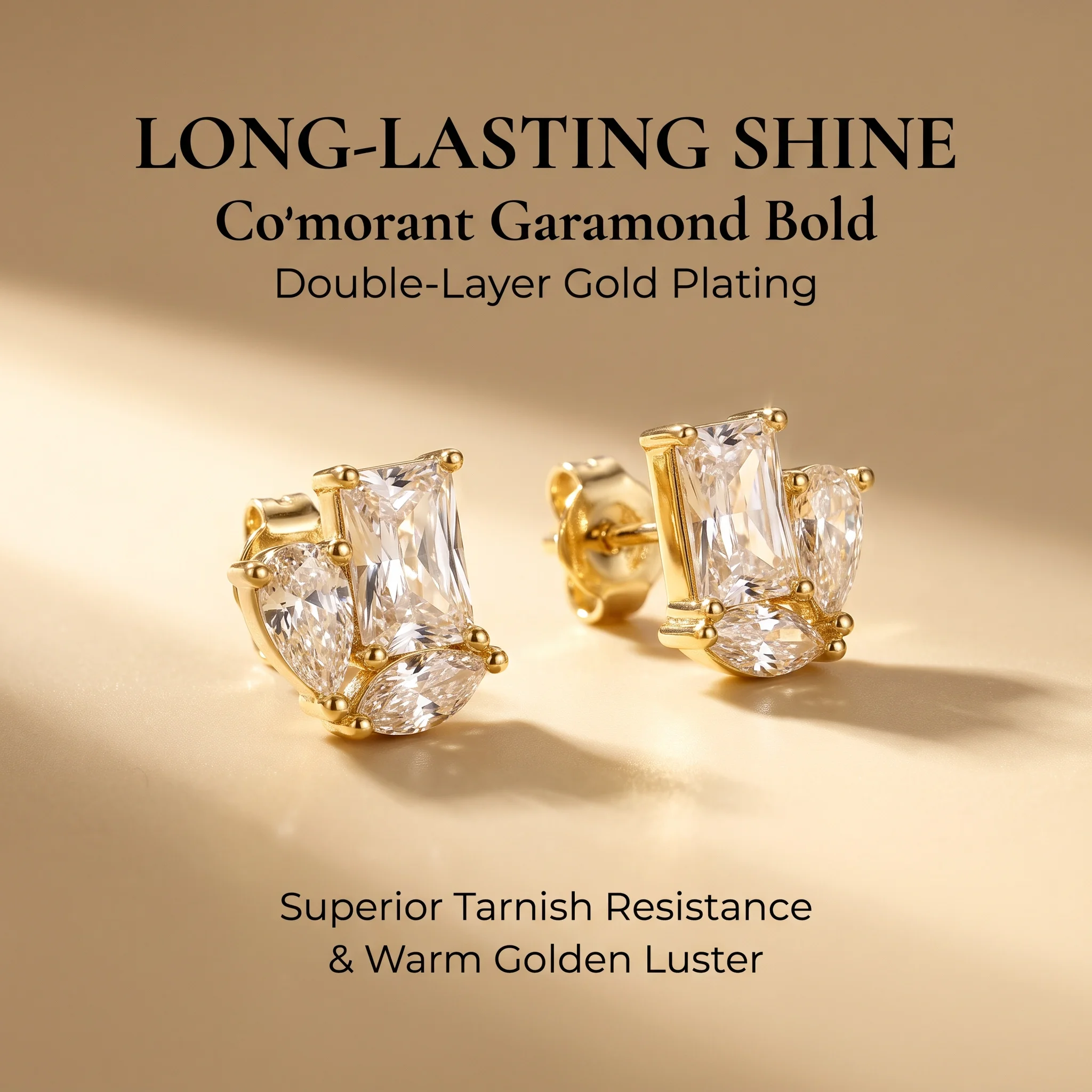 Moonmory Minimalistische Luxusmarken Birnen-, Marquise- und Rundschliff Zirkon-Ohrringe für Frauen 5A 14K Doppelt Vergoldeter Schmuck Geschenk – Detail 11
