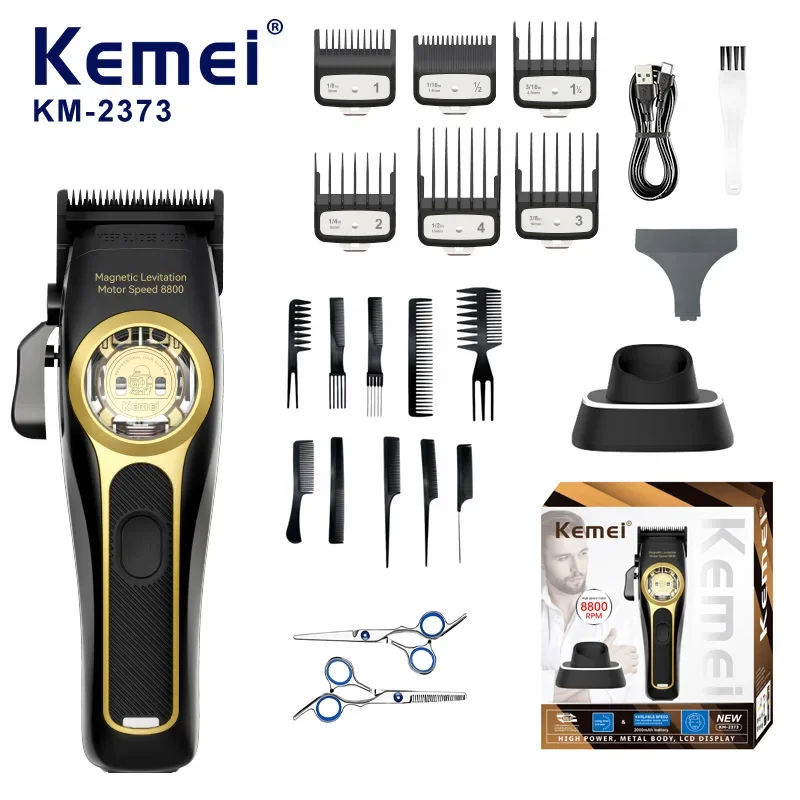 Kemei KM-2268 KM-2373 Professionele Elektrische Haarkapper, UV-gecoate behuizing, USB-opladen, Salon Styling Kemei Trimmer