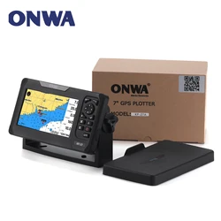 ONWA KP-27A 7-inch Color LCD GPS Chart Plotter with GPS Antenna and Built-in Class B+ AIS Transponder Combo Marine GPS Navigator