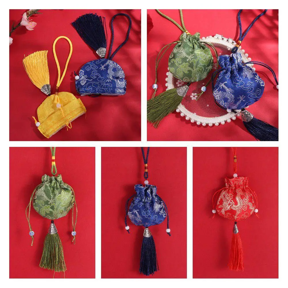 Fashion Flower Women Sachet Dragon Embroidery Jewelry Storage Bag Hanging Graduation Gift Chinese Style Sachet Ladies