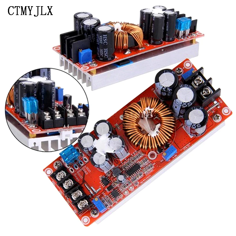 1200W / 1800W 25A DC DC Voltage Converter Boost Adjustable Module DC-DC 10V -60V to 12V-90V Step Up Power Supply Regulator