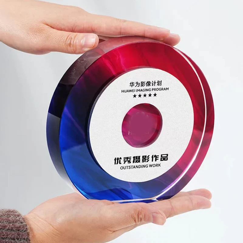

Customized Crystal Aluminum Plate, Creative Trophy, High End Metal, Excellent Employee Annual Meeting, Home Decor Award, New 1Pc