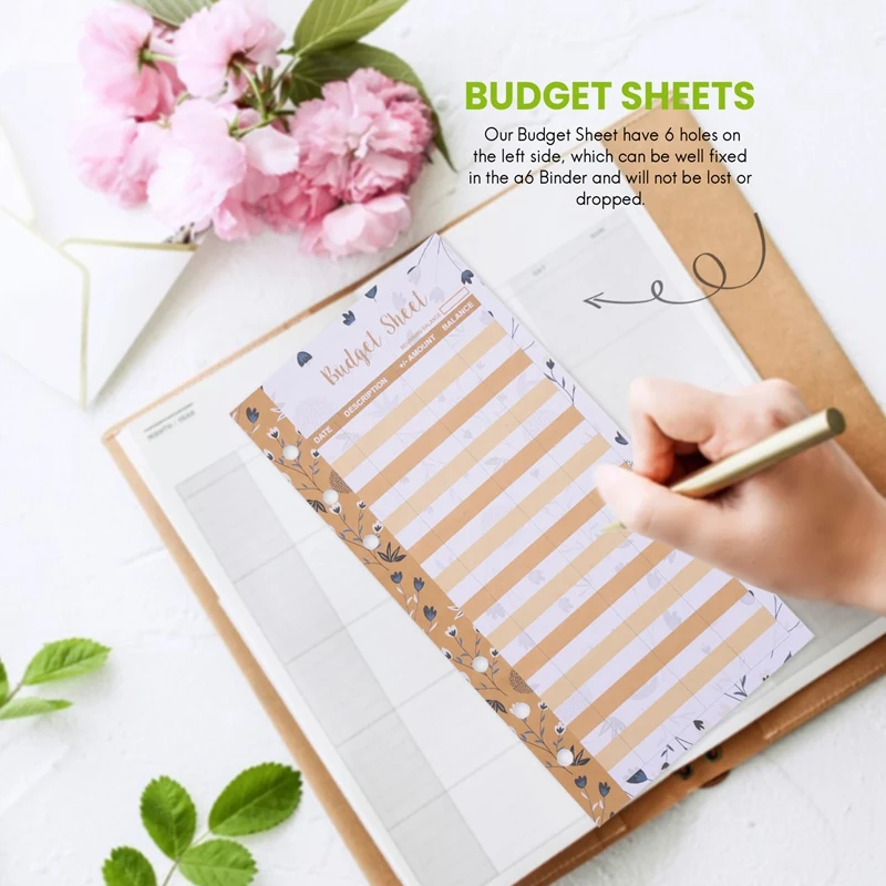 12 Expense Budget Sheets, Money Organizer For A6 Budget Binder -For Cash & Ledger Book, For Wallet, Budget Planner