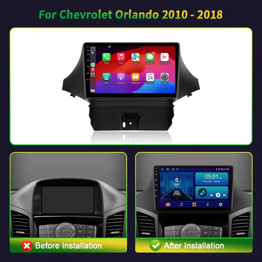 For Chevrolet Orlando 2010 - 2018 Auto Carplay Android 14 Car Radio Stereo Multimedia Video GPS Navigation Player BT 5.0