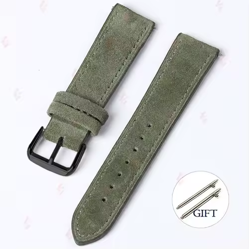 18mm 19mm 20mm 22mm Vintage Suede Cowhide Watch Strap Handmade Watch Band Gray Brown Green Quick Release Bracelet for Men Women - Image 10