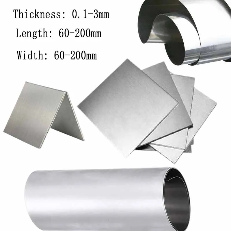 2/1pcs Stainles Steel Sheet Silver 304 Stainless Steel Fine Plate Sheet Foil Thickness 0.01mm-3mm For Precision Machinery
