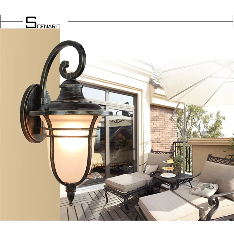 TEMOU Retro Outdoor Wall Lights Classical LED Sconces Lamp Waterproof Decorative For Home Porch Villa
