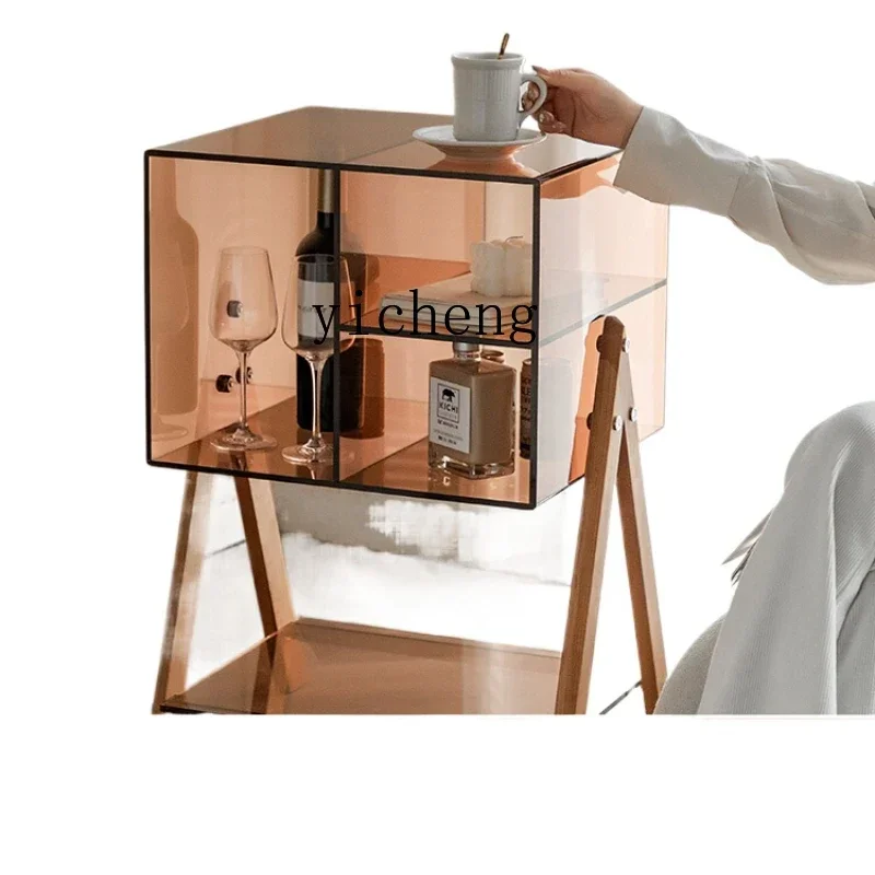 

creative acrylic coffee table living room side table modern simple small coffee table