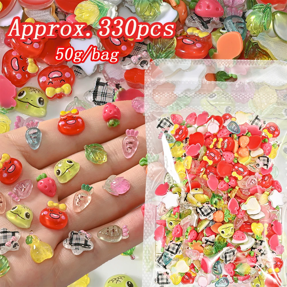 

330/450/500 шт. 3D смола Kawaii змея подвески для ногтей милый мультфильм микс змея морковь украшения для дизайна ногтей DIY фрукты драгоценные камни маникюр ремесло