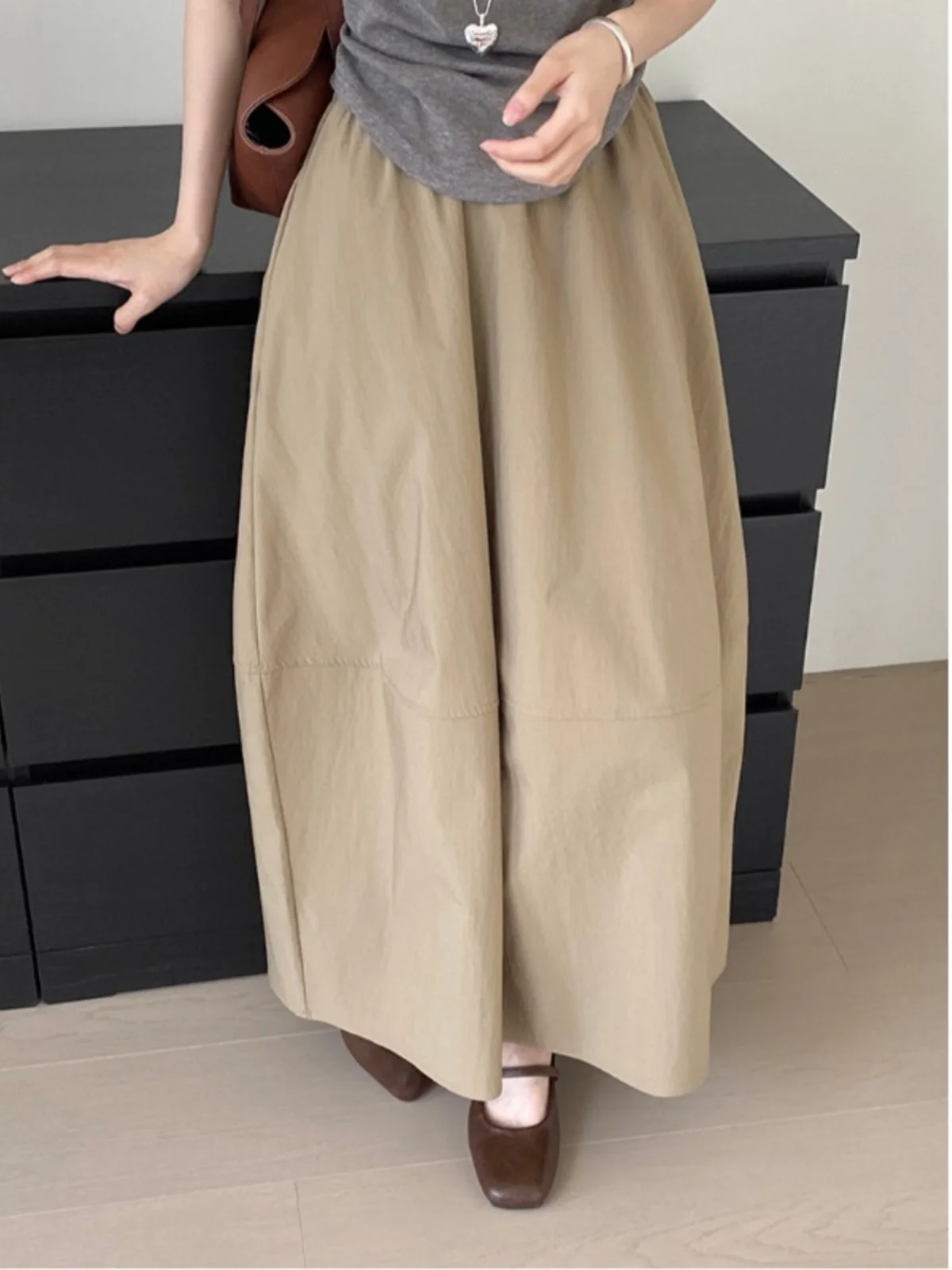 

Японская рабочая одежда, юбка трапециевидной формы, женская весенне-осенняя юбка больших размеров, утягивающая пышная юбка-фонарь с высокой талией, хлопок...