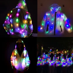 Nuova novità LED Light Up Costume Stage Performance giacca pantaloni Neon luminoso abbigliamento festa di compleanno Costume per lo spettacolo