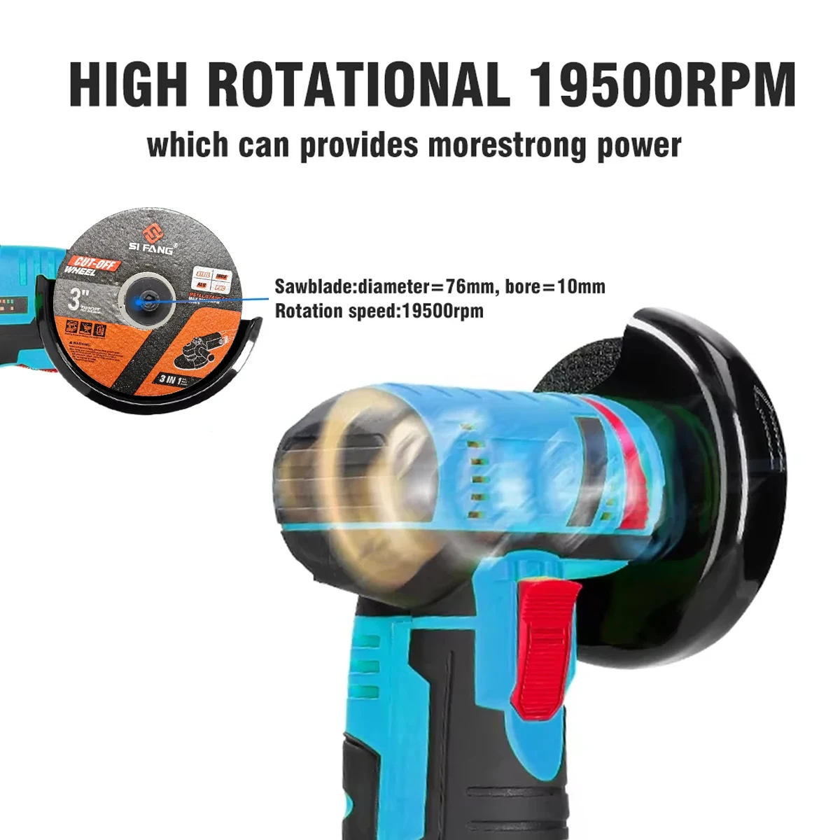 New 12V 19500RPM Cordless Angle Grinder | Diamond Cutting/Polishing/Grinding | Mini Rechargeable Multi-Function Tool | Amabilis image 3