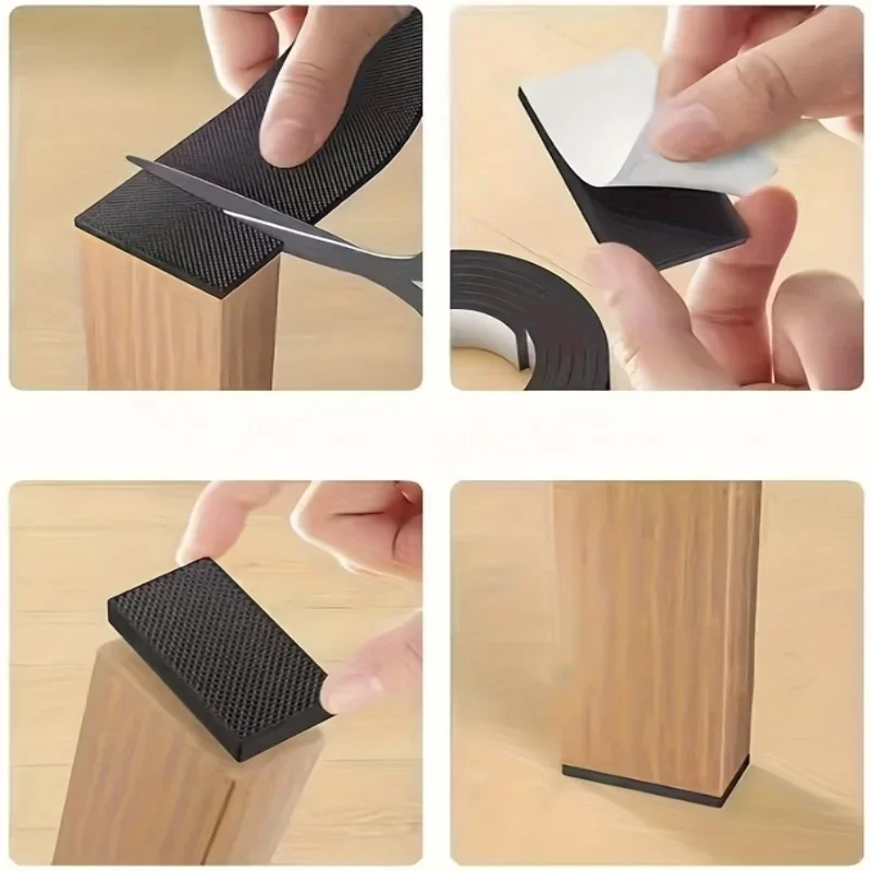 Thick 6mm Anti-slip Furniture Pads DIY Non-Slip Pad Black Mute Mats Bumper Damper Self Adhesive Table Chair Foot Protection Pad