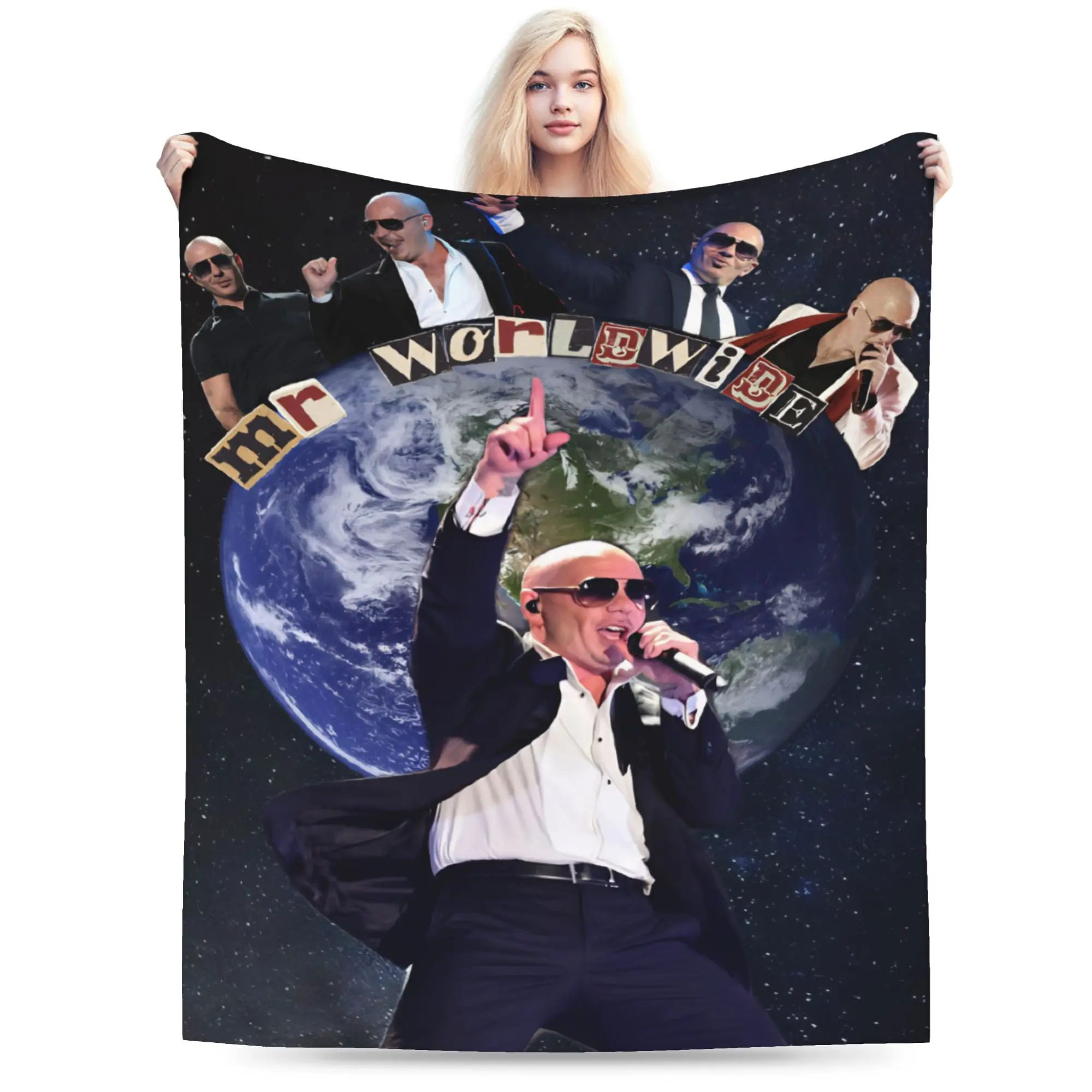 New Arrival Pitbull On Tour Mr Worldwide  Blankets Lightweight Thin Flannel  Comfortable Throw Blanket Machine Washable
