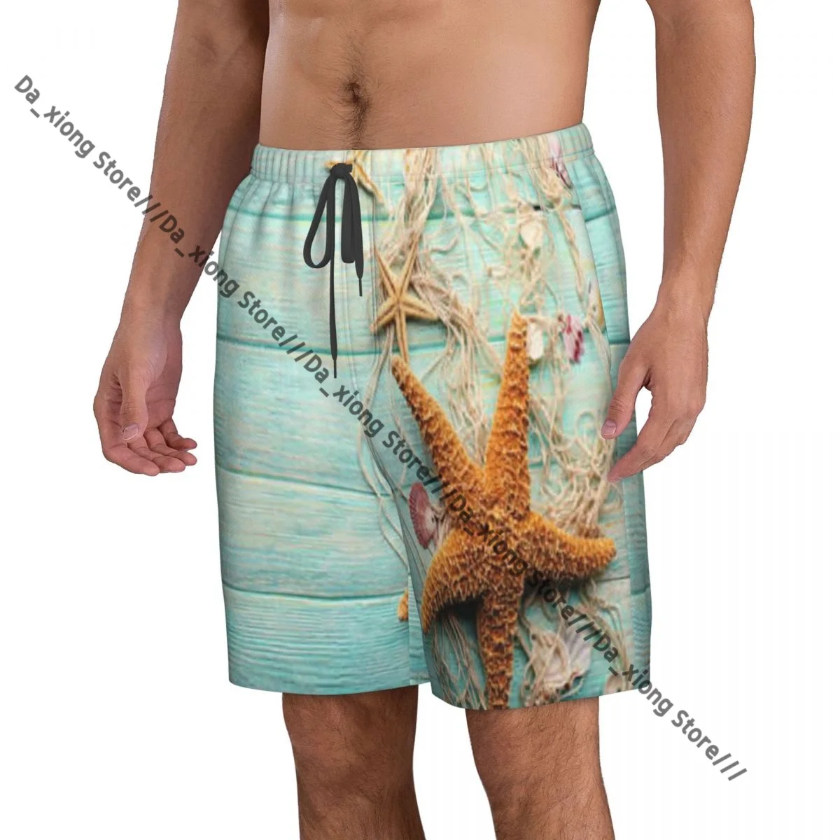 Mens Swimwear Swim Short Trunk Sea Stars And Shells Beach Board Shorts Swimming Surffing shorts