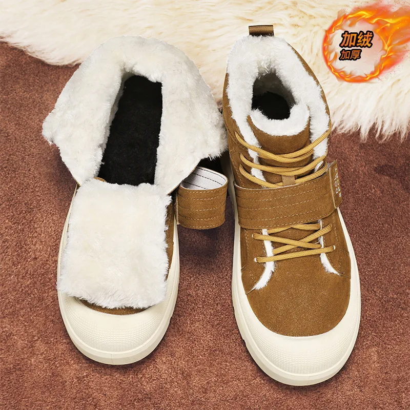 

New Boots Men Winter Fashion Plush Shoes Snow Boots Male Casual Outdoor Sneakers Lace Up Warm Shoes Non Slip Ankle Boots Male