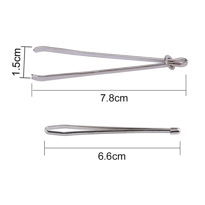 2 Pcs/Set Stainless Steel Rope Threader for Elastic Ribbon Belt Wearing Rope Weaving Knitting Tools Clip DIY Sewing Accessories