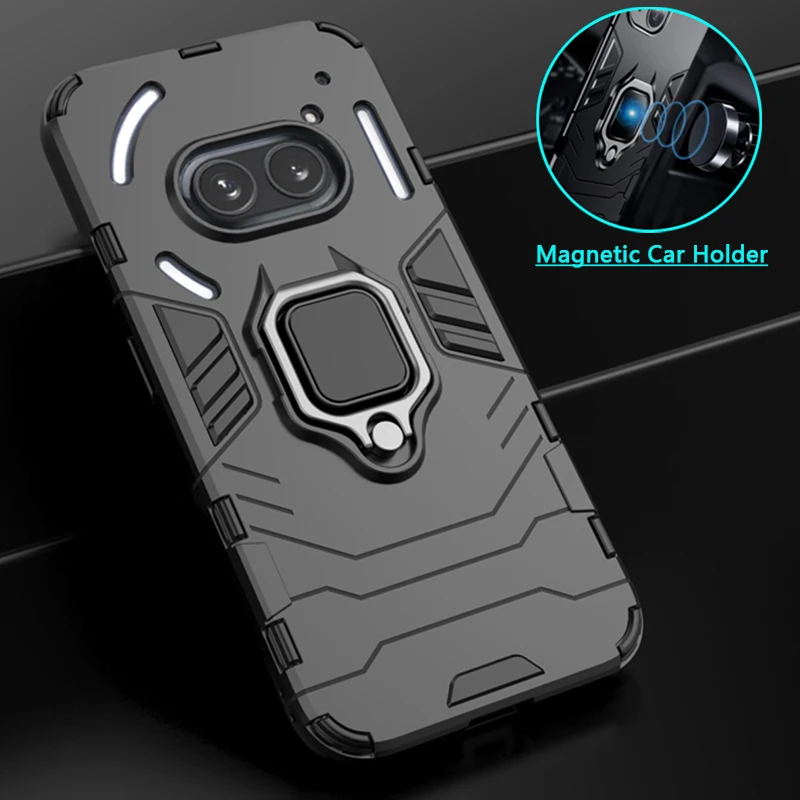 For NothingPhone2a Case Armor Metal Ring Holder Phone Case For Nothing Phone 2a 5G NothingPhone (2a) Phone2a 2 A A2 Back Cover