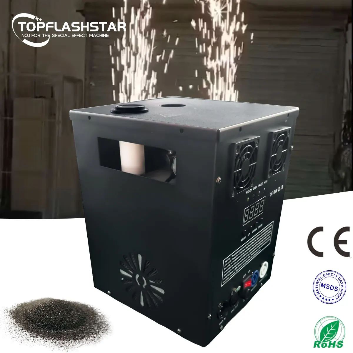 750W Cold Spark Machine Dmx Control MSDS Ti Powder Fire-works Fountain Machine For Wedding Stage Effcet Equipment