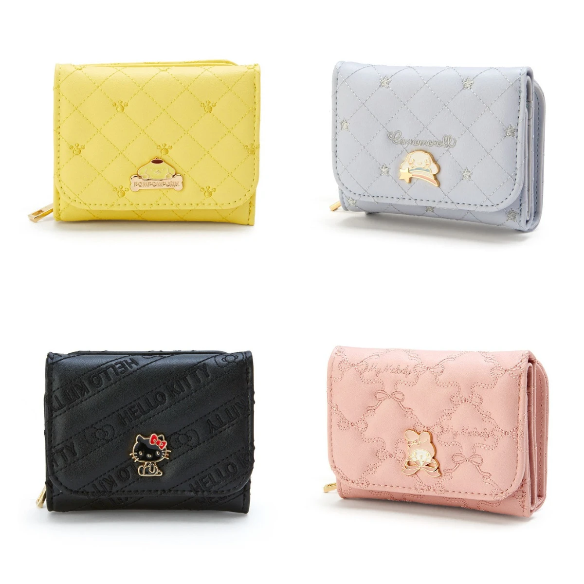 Sanrio Hello Kitty Purse Cinnamoroll Cute Wallet PU Kuromi Pudding Card Bag Pompom Purin Kuromi My Melody Coin Pouch Purse