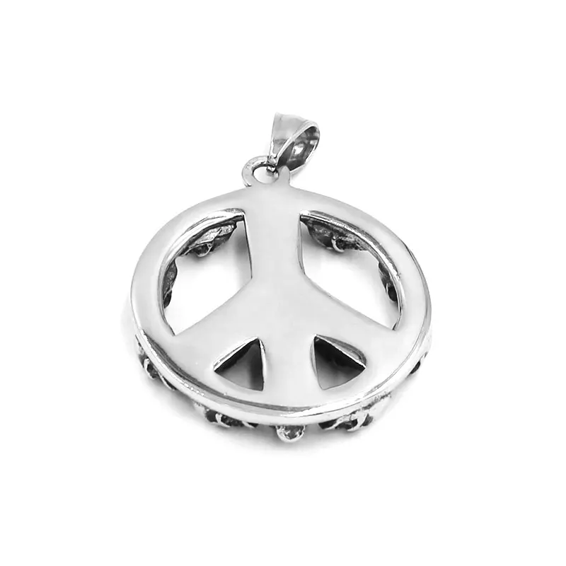 Fashion Peace Ring Stainless Steel Jewelry Classic Silver Color World Peace Sign Biker Men Women Rings Wholesale